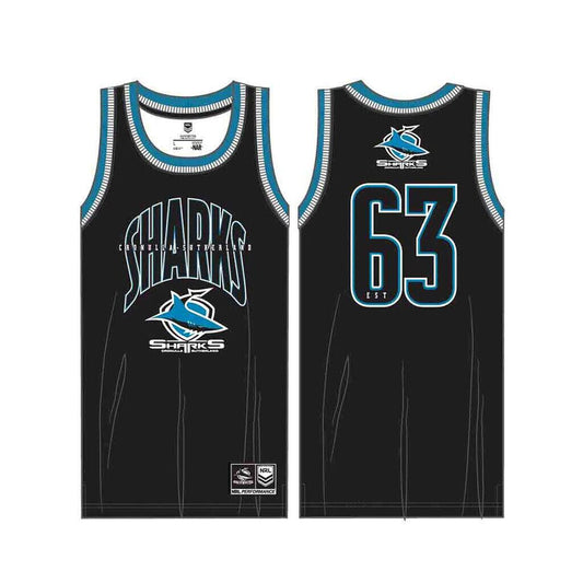 NRL Mens Basketball Singlet - Cronulla Sharks - Rugby League