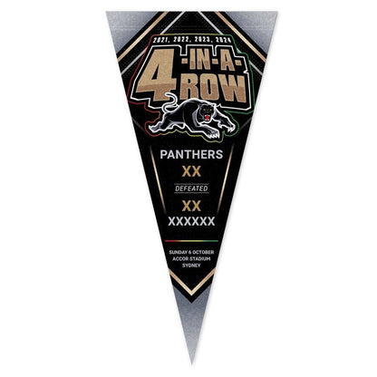 NRL 2024 PREMIERS SINGLE PENNANT FLAG - PENRITH PANTHERS - ETA OCT 2024 - PH1