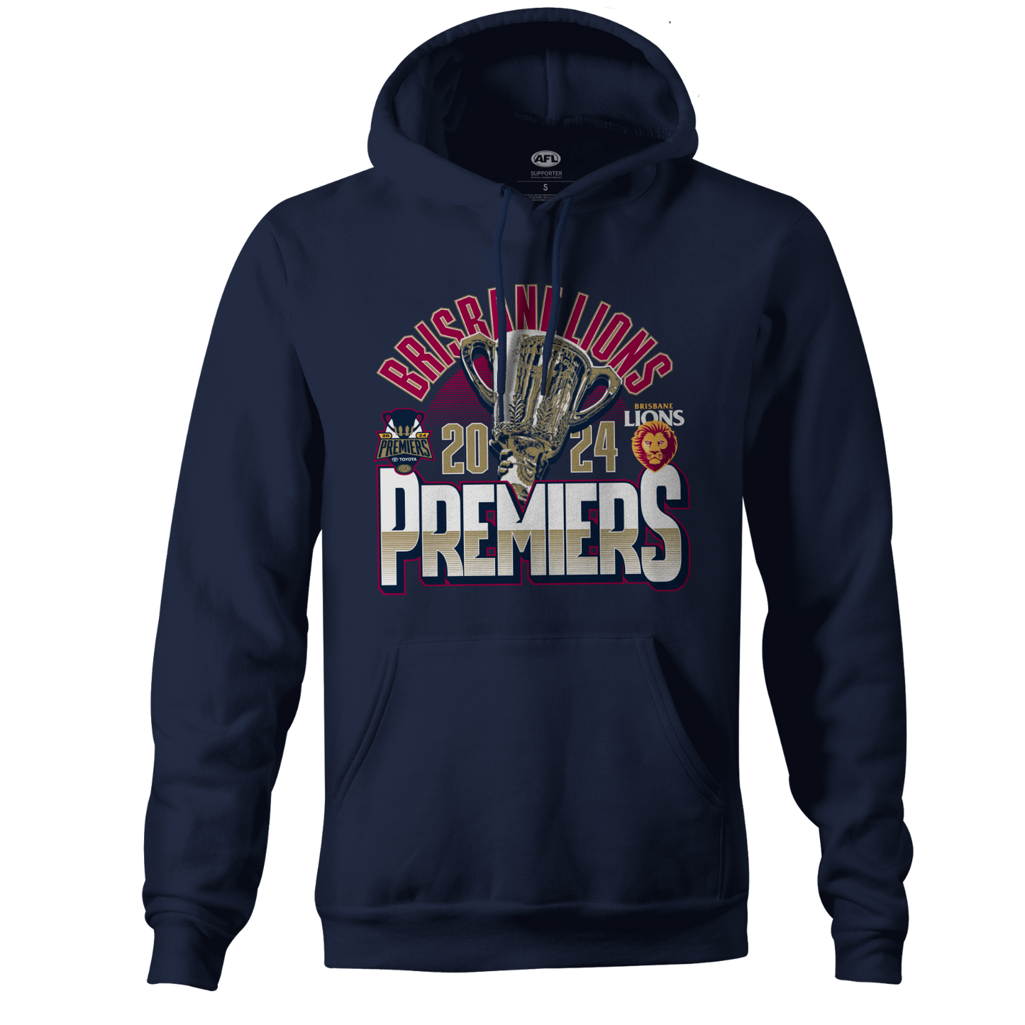 AFL 2024 PREMIERS TROPHY HOODIE - BRISBANE LIONS - MENS - ETA OCT 2024 - NAR