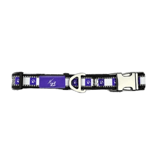 NRL Adjustable Dog Collar - Melbourne Storm - Small & Large