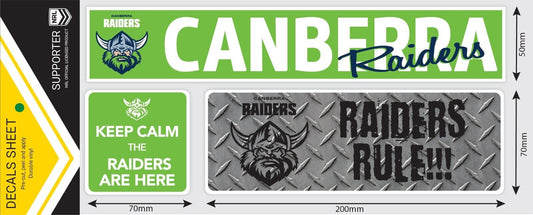 NRL Car Window Decal Set - 3 Stickers - Canberra Raiders - 280mm