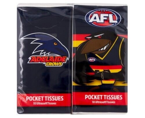 AFL Mascot Pocket Tissue - Adelaide Crows - 4 Pack