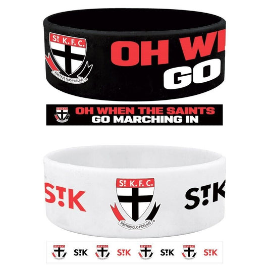 AFL Wrist Bands Set of 2 - St Kilda Saints - Set of Two - Silicone Band