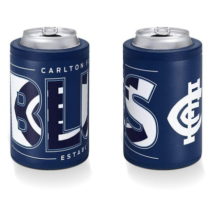 AFL Insulated Can Cooler - Carlton Blues - Stubby Cooler - Twist Top Lid