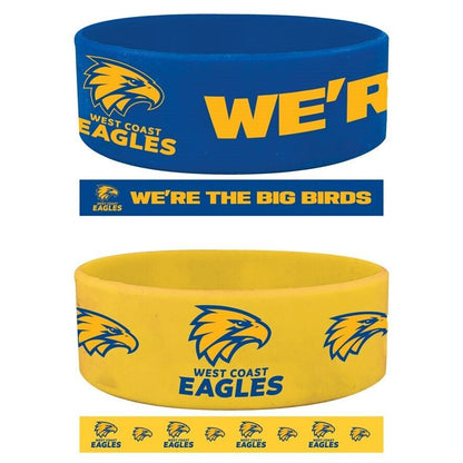 AFL Wrist Bands Set of 2 - West Coast Eagles - Set of Two - Silicone Band