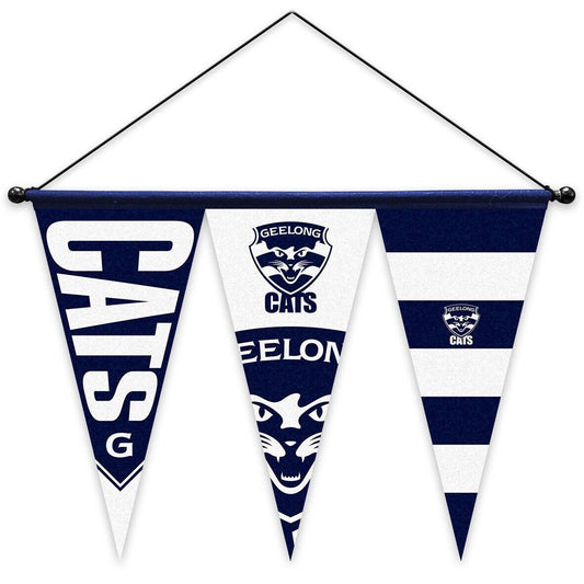 AFL Multi Pennant Flag - Geelong Cats - Set Of 3 - Inc Hanger