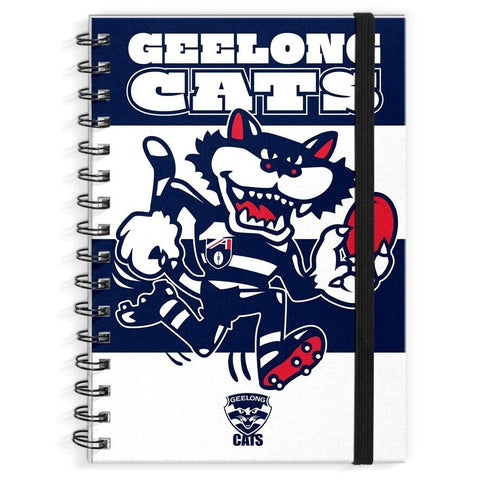 AFL A4 Hard Cover Notebook - Geelong Cats - 60 Page