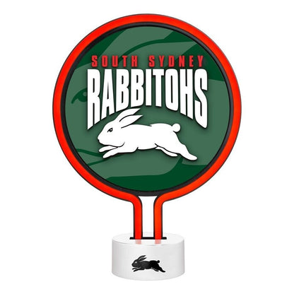 NRL Neon Light - South Sydney Rabbitohs - 30 x 21.5 x 8.5cm - Team Logo