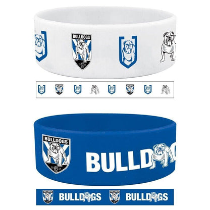 NRL Wrist Bands Set of 2 - Canterbury Bulldogs - Set of Two - Silicone Band