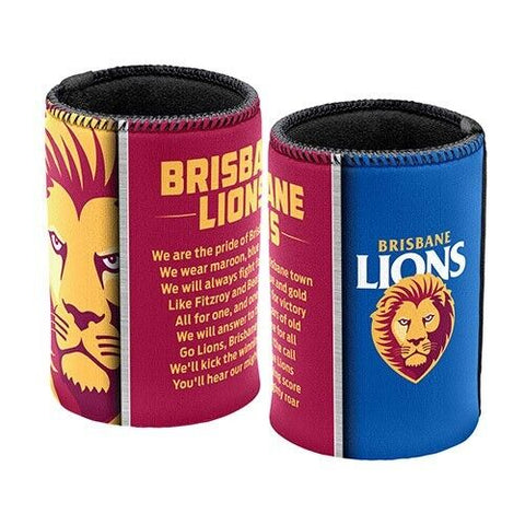 AFL Drink Stubby Cooler - Team Song - Brisbane Lions- Can Cooler