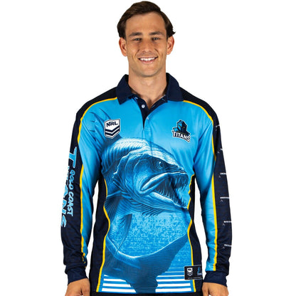 NRL 'Barracuda' Fishing Shirt - Gold Coast Titans - Youth - Polo