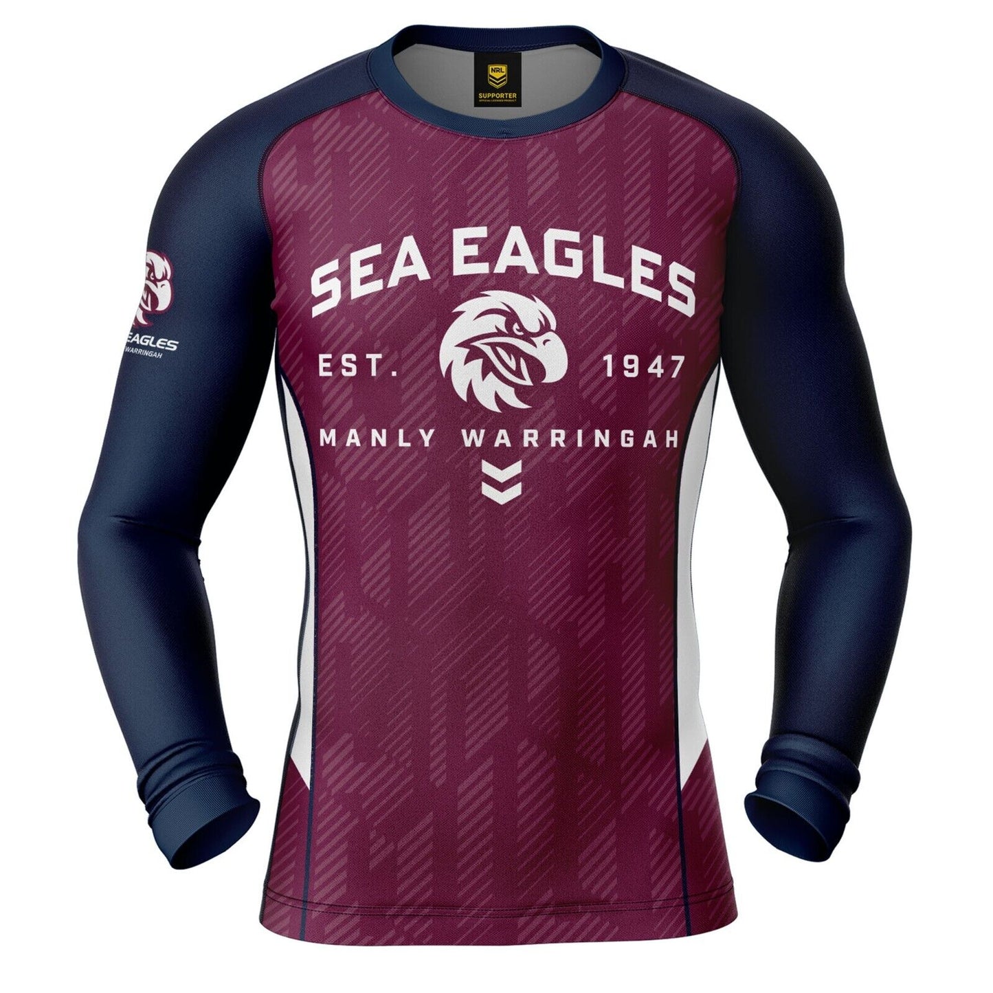 NRL LS Blocker Rash Vest - Manly Sea Eagles - LONG SLEEVE - Adult