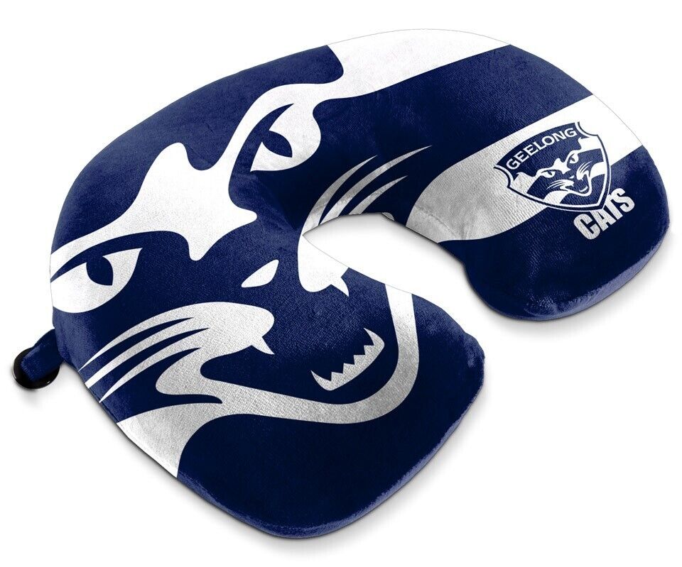 AFL Travel Pillow - Geelong Cats - U Shaped - Neck Cushion