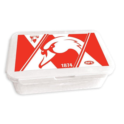 AFL Bento Lunch Box - Sydney Swans - 14cm x 20.1cm x 7.1cm