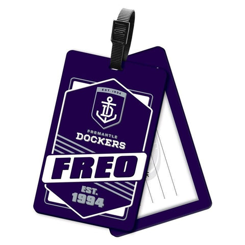 AFL Rubber Bag Tag - Fremantle Dockers - School Travel Work