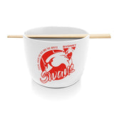 AFL Noodle Bowl with Chopsticks - Sydney Swans - Ceramic - 490ml Capacity