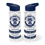 AFL Clear Tritan Drink Bottle 650ml - Geelong Cats - 4 Wrist Bands