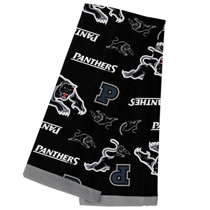 NRL Team Supporter Cotton Tea Towel - Penrith Panthers - 40cm x 60cm