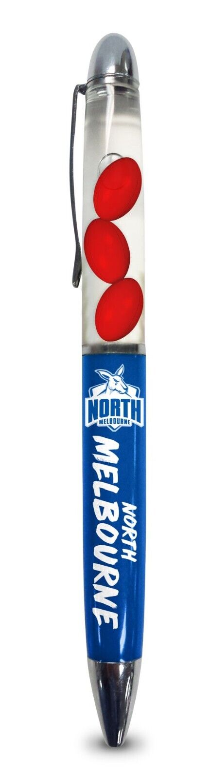 AFL Floating Pen - North Melbourne Kangaroos - Twist Open - Black Ink