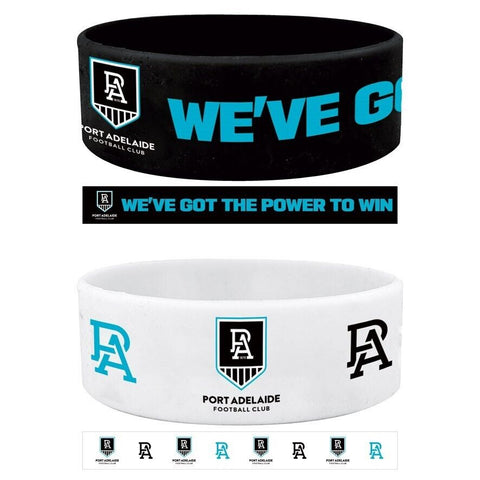 AFL Wrist Bands Set of 2 - Port Adelaide Power - Set of Two - Silicone Band