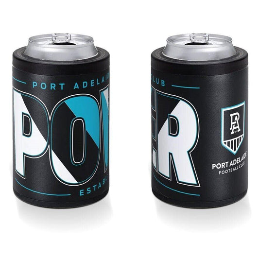 AFL Insulated Can Cooler - Port Adelaide Power - Stubby Cooler - Twist Top Lid