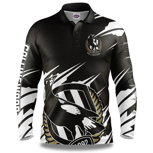 AFL 'Ignition' Fishing Shirt - Collingwood Magpies - Adult - Mens - Polo