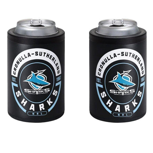 NRL Insulated Can Cooler - Cronulla Sharks - Stubby Cooler - Twist Top Lid