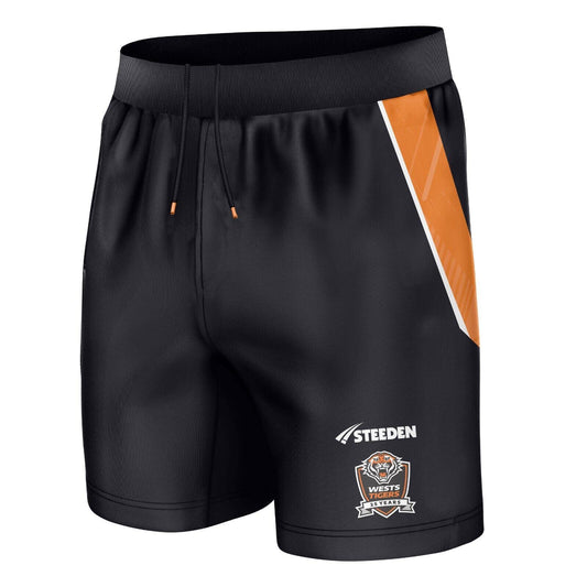 NRL 2024 Gym Shorts - West Tigers - Black - Adult - Mens