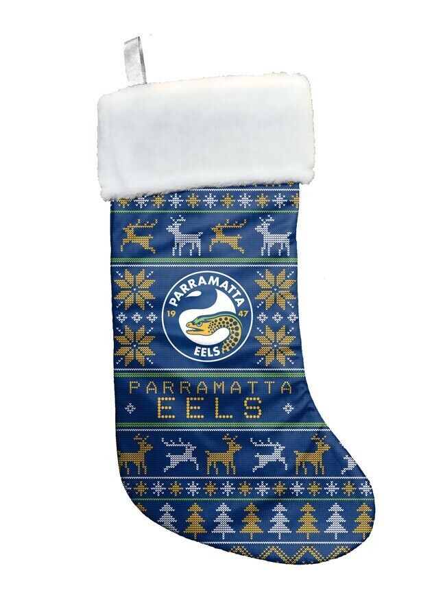 NRL Christmas Stocking - Paramatta Eels - Sweater Print - XMAS