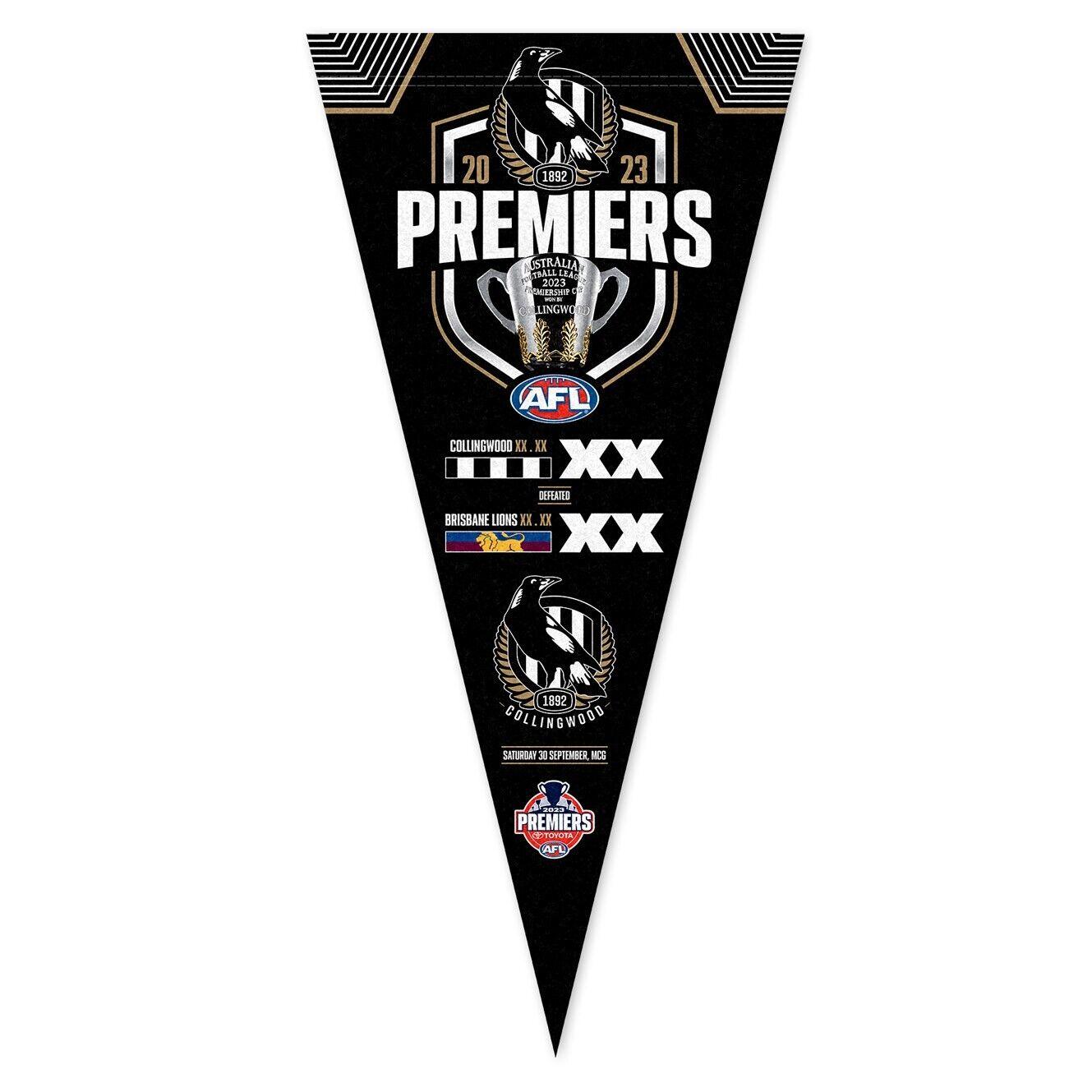 AFL 2023 PREMIERS PENNANT FLAG - COLLINGWOOD MAGPIES