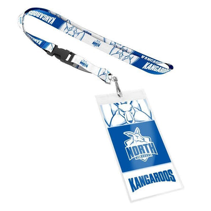 AFL Lanyard & Clear Card Holder - North Melbourne Kangaroos - Key Chain