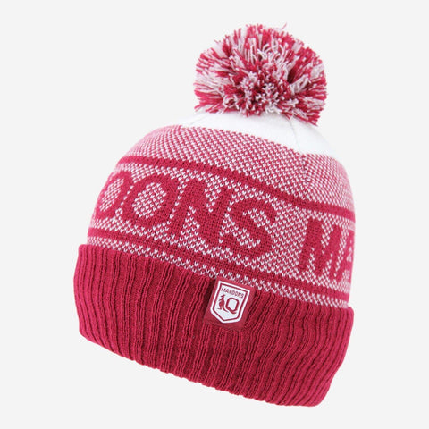 NRL Intercept Beanie - Queensland Maroons - QLD - Winter Hat - Adult - OSFM