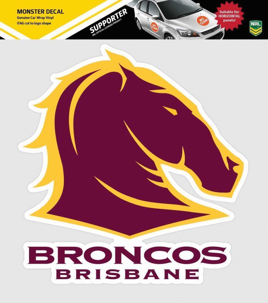 NRL Car Monster Decal - Brisbane Broncos - Sticker - Team Logo - 470mm