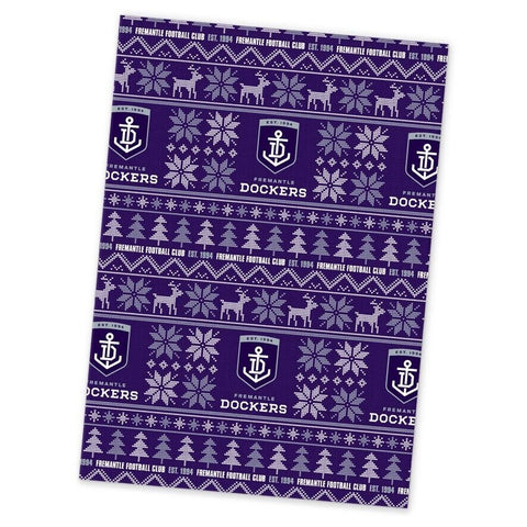 AFL Christmas Wrapping Paper - Fremantle Dockers - XMAS - 49cm X 69cm