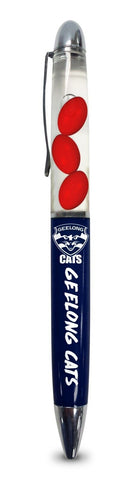 AFL Floating Pen - Geelong Cats - Twist Open - Black Ink