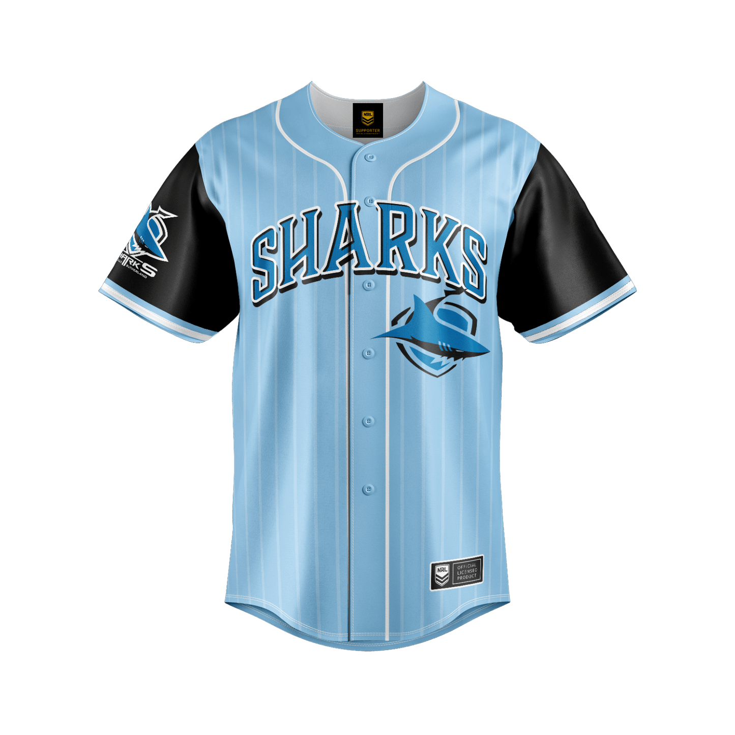 NRL 'Slugger' Baseball Shirt - Cronulla Sharks - Tee