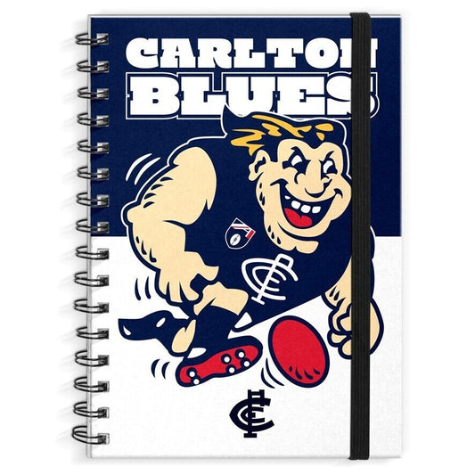 AFL A4 Hard Cover Notebook - Carlton Blues - 60 Page