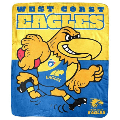 AFL Coral Mascot Blanket - West Coast Eagles - 150x130cm - Throw Rug