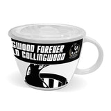 AFL Soup Mug with Lid - Collingwood Magpies - Ceramic - 850mL Capacity