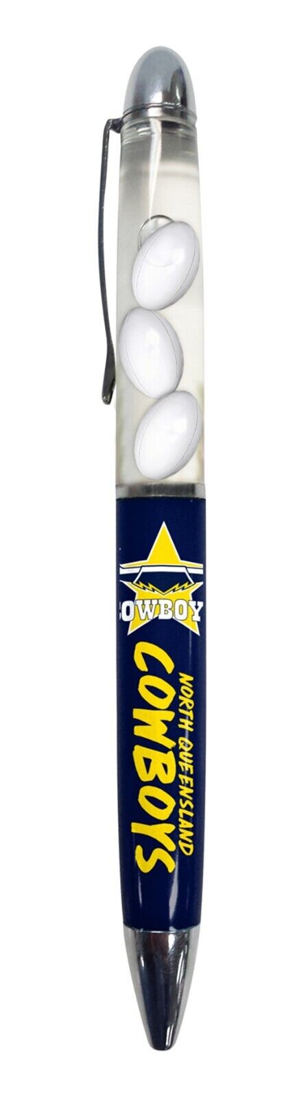 NRL Floating Pen - North Queensland Cowboys - Twist Open - Black Ink