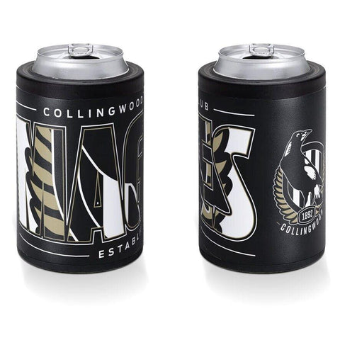 AFL Insulated Can Cooler - Collingwood Magpies - Stubby Cooler - Twist Top Lid