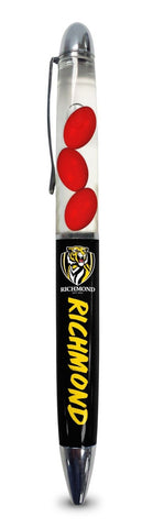 AFL Floating Pen - Richmond Tigers - Twist Open - Black Ink