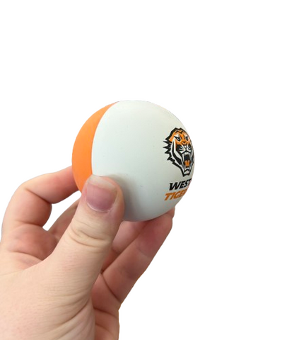 NRL Rubber High Bounce Hand Ball - West Tigers - Single - 6cm