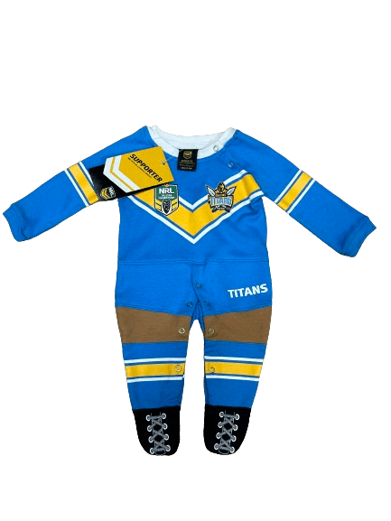 NRL Footy Suit Body Suit - Gold Coast Titans -  Baby Toddler Infant - Prev logo