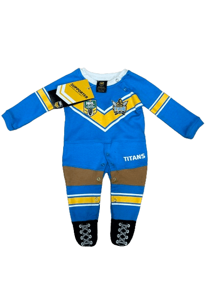 NRL Footy Suit Body Suit - Gold Coast Titans -  Baby Toddler Infant - Prev logo