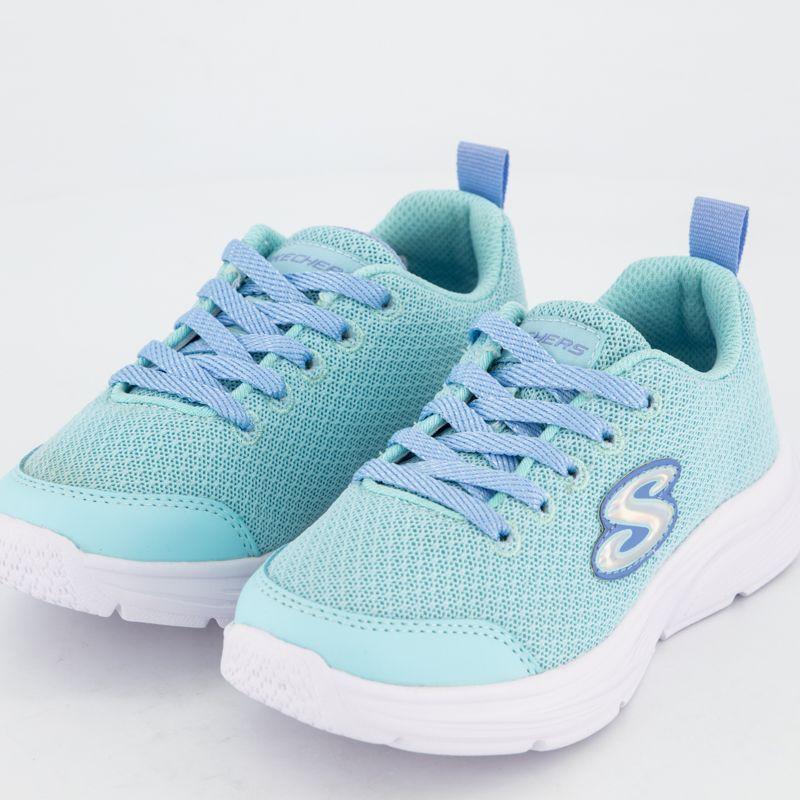 SKECHERS Wavy Lites Shoe - Blissful Wish - Aqua - Kids