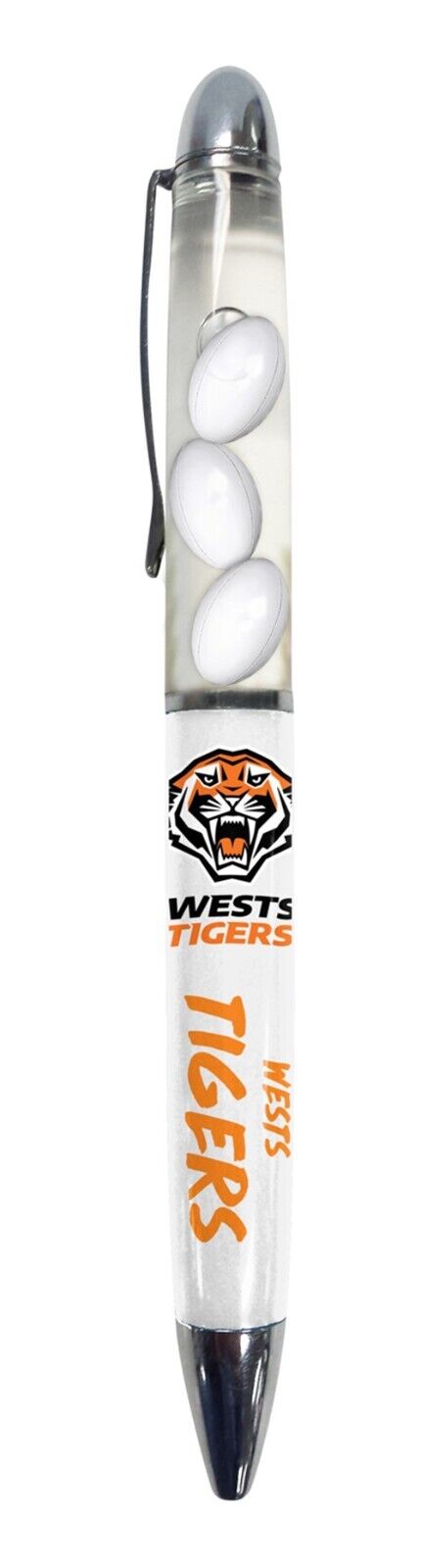 NRL Floating Pen - West Tigers - Twist Open - Black Ink