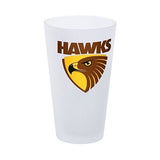 AFL Frosted Conical Glass - Hawthorn Hawks - 500ml - Single