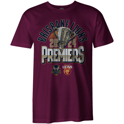 AFL 2024 PREMIERS TROPHY TEE - BRISBANE LIONS - MENS - ETA OCT 2024 - NAR