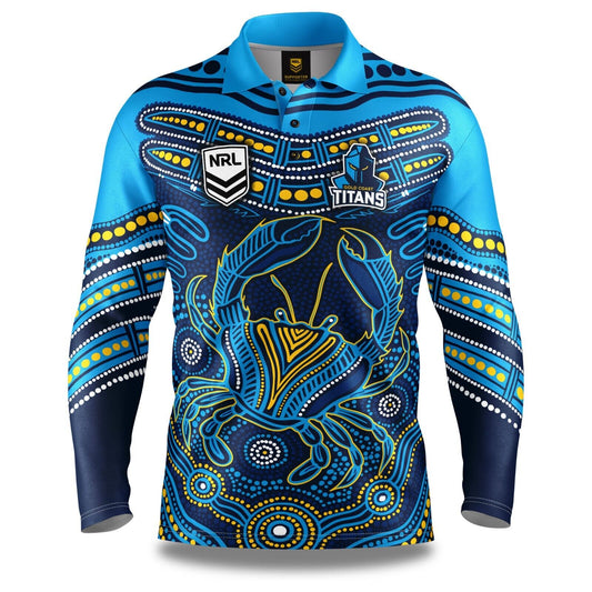 NRL 'Karumba' Fishing Shirt - Gold Coast Titans - Adult - Mens - Polo